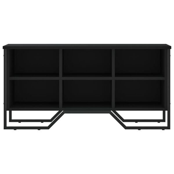 vidaXL Shoe Cabinet Black Engineered wood, metal Compact Shoe Cabinet