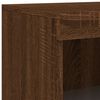 vidaXL Side Cabinet Brown oak Engineered wood and glass Medium
