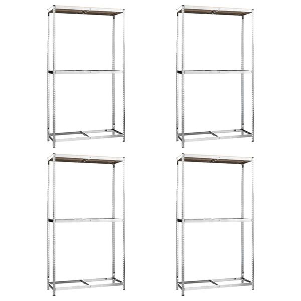 vidaXL 2-Layer Tire Racks 4 pcs Silver 43.3"x15.7"x70.9" Steel
