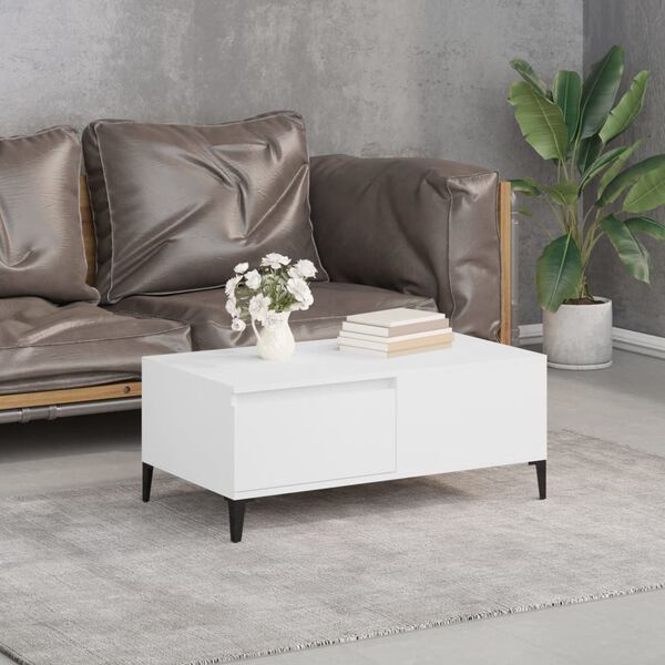 vidaXL Coffee Table White 35.4x19.7x14.4" Engineered Wood