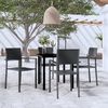 vidaXL Garden Dining Set Black Powder-coated steel, plastic, glass