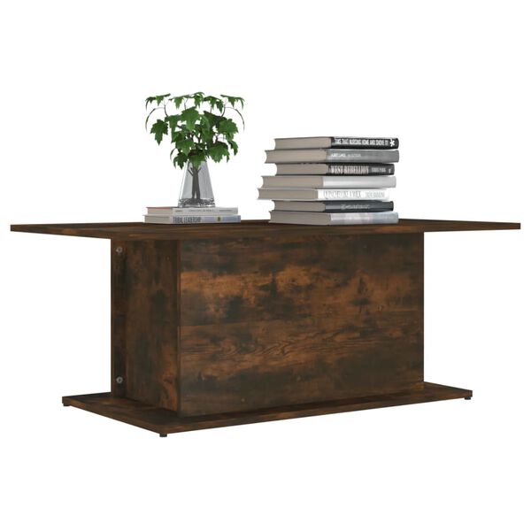 vidaXL Coffee Table Smoked Oak Engineered Wood 40.2 x 21.9 x 15.7 in