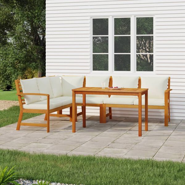 vidaXL Patio Dining Set Natural Solid Acacia Wood Standard Modular