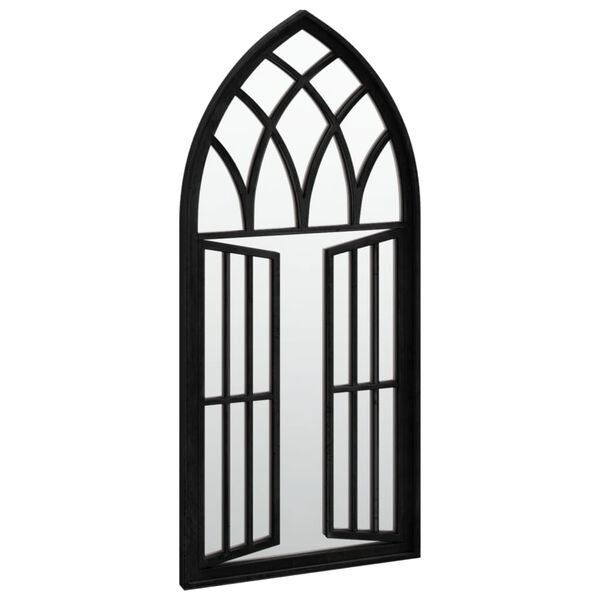 vidaXL Mirror Black Iron 39.4 x 17.7 in Decorative Inlays Mirror