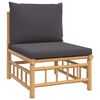 vidaXL Garden Lounge Set Natural Bamboo, Dark Grey Cushions