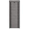vidaXL Shoe Cabinet Gray Powder-coated tubes and non-woven fabric Medium