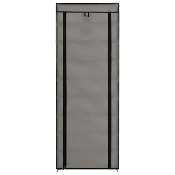 vidaXL Shoe Cabinet Gray Powder-coated tubes and non-woven fabric Medium
