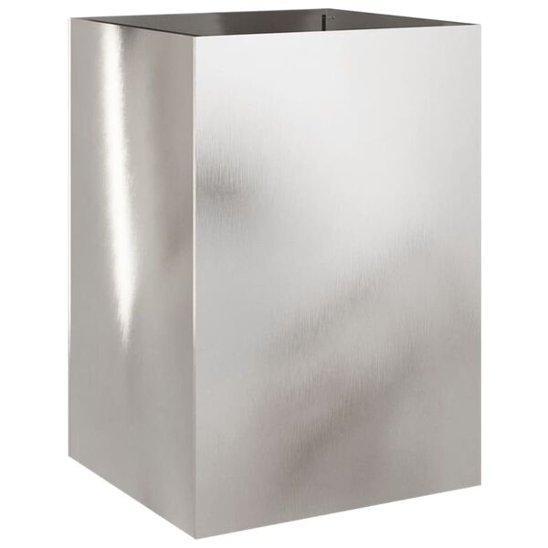vidaXL Planter Silver Stainless Steel Large Decorative Inlays Planter