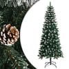 vidaXL Christmas Tree Green and white PVC and steel 6 ft