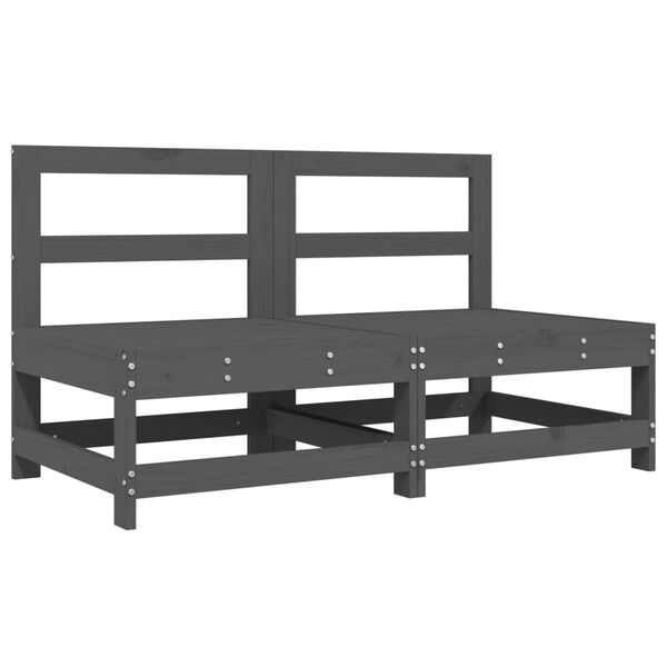 vidaXL Garden Lounge Set Grey Solid pine wood, plywood Medium Modular