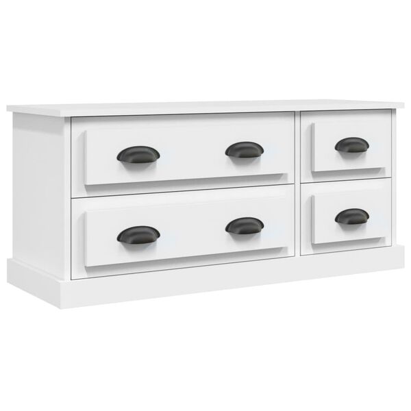 vidaXL TV Cabinet White Engineered wood Medium TV Cabinet Rectangular