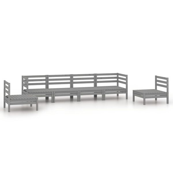 vidaXL Garden Lounge Set Grey Solid pinewood Medium Modular