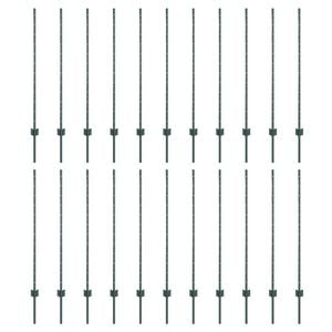 vidaXL Fence Post 22 pcs Green 62.99 in Steel