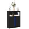 vidaXL Sideboard Black Engineered wood, glass Medium Sideboard