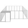 vidaXL Dog Kennel Silver and silver grey PE, powder-coated steel