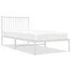 vidaXL Bed Frame White Steel Twin Bed Frame Rectangular Durable