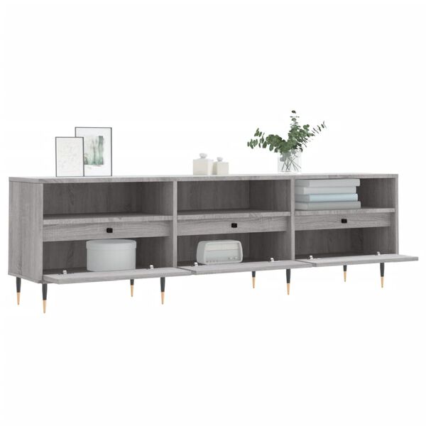vidaXL TV Cabinet Grey Sonoma Engineered Wood, Iron Large TV Cabinet