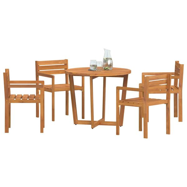 vidaXL 5 Piece Garden Dining Set Solid Wood Acacia