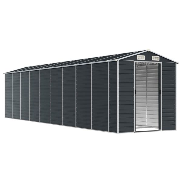 vidaXL Garden Shed Anthracite Galvanized Steel Large Garden Shed