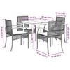vidaXL Patio Dining Set Set of 4 Grey PE Rattan 5 Piece