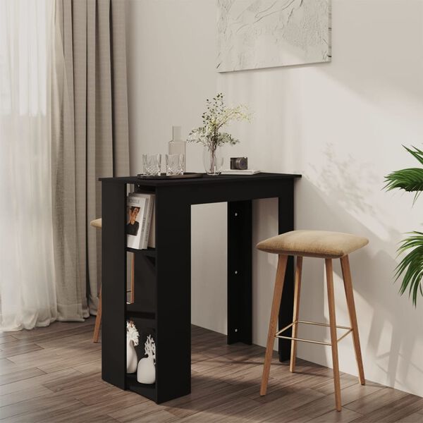 vidaXL Bar Table Black Engineered wood Medium Durable Bar Table