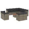 vidaXL Garden Sofa Set Gray PE Rattan Large Weather-resistant materials