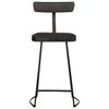 vidaXL Bar Stool Set of 2 Black Solid mango wood, iron Standard