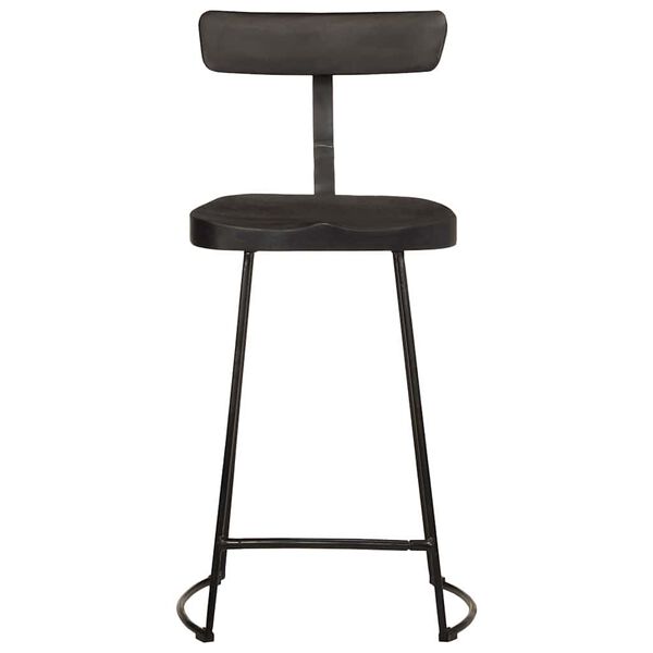 vidaXL Bar Stool Set of 2 Black Solid mango wood, iron Standard