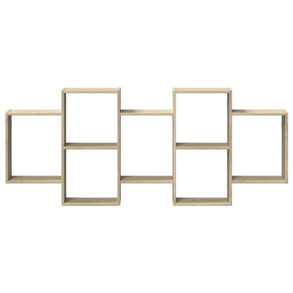 vidaXL Wall Shelf Sonoma oak Engineered wood Medium Wall mounting