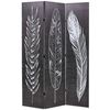vidaXL Folding Room Divider 47.2x66.9" Feathers Black and White