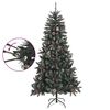 vidaXL Christmas Tree Green and White PVC, Steel Extra Tall Collapsible