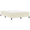 vidaXL Bed Frame with Mattress Cream 55.12 x 74.80 in Fabric