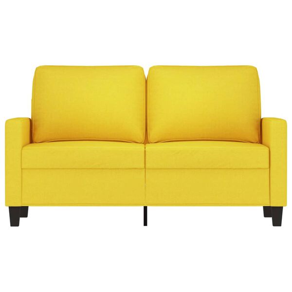 vidaXL 2-seater Sofa Light Yellow Fabric (100% polyester), metal, textilene