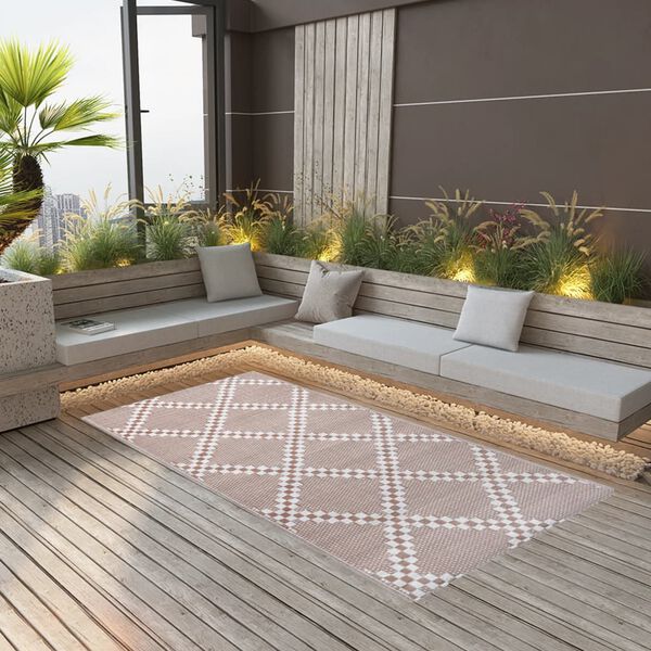 vidaXL Outdoor Carpet Brown Polypropylene 63.0 x 90.6 in
