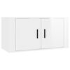 vidaXL Wall-mounted TV Cabinet Set of 3 High gloss white Engineered wood