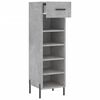 vidaXL Shoe Cabinet Concrete grey Engineered wood, iron, zinc alloy