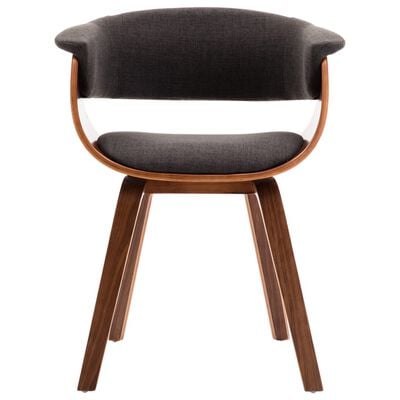 vidaXL Dining Chairs 2 pcs Gray Bent Wood and Fabric