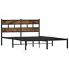 vidaXL Bed Frame Black Iron 55 x 79 in Double Bed Frame Rectangular