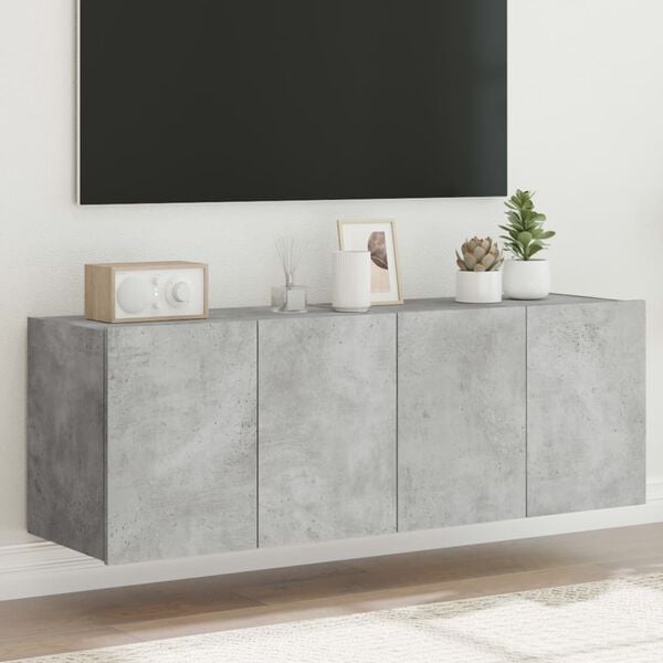 vidaXL TV Wall Cabinet Set of 2 Concrete grey Engineered wood Medium