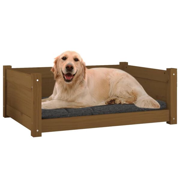 vidaXL Dog Bed Honey brown Solid pine wood Medium Durable Dog Bed