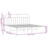 vidaXL Bed Frame White Powder-Coated Steel Double Bed Frame