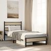 vidaXL Bed Frame Sonoma Oak Steel Twin Bed Frame Rectangular Modern