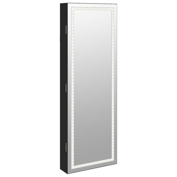 vidaXL Mirror Jewellery Cabinet Black
