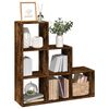 vidaXL Room Divider Bookcase Smoked oak Engineered wood 3-Tier