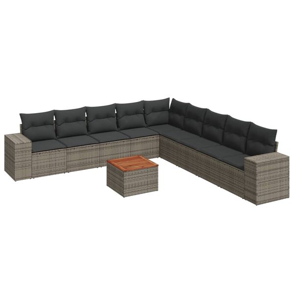 vidaXL Garden Sofa Set Grey