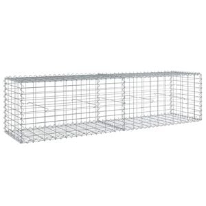 vidaXL Gabion Basket Silver Galvanized Iron 78.7 x 19.7 x 19.7 in
