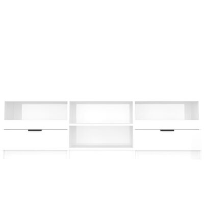 vidaXL TV Stand High Gloss White 59.1"x13.2"x17.7" Engineered Wood