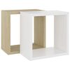 vidaXL Cube Shelf Set of 2 White and sonoma oak Engineered wood
