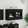vidaXL TV Wall Cabinet Black Engineered wood, Glass Medium