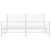 vidaXL Metal Bed Frame White Powder-Coated Steel Double Bed Frame